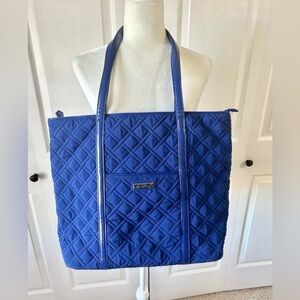 Vera Bradley microfiber Vera tote bag cobalt blue xlarge purse luggage travel